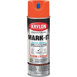 12-Krylon Mark-It 732108 Industrial Fluorescent Red Orange Inverted Marking Pain - Picture 1 of 1