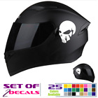 Skull Flames Goth  Decals 2 Motorcycle bike Helmet Stickers ,Bike kit [SK15]