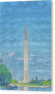 A.I. Collection Washington Monument - Wood Print - Picture 1 of 10
