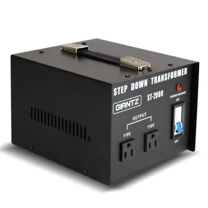 Giantz 2000 Watt Step Down Transformer 240 to 110V Converter Voltage Black New - Picture 1 of 7