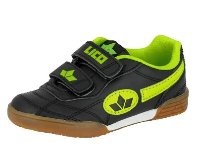 LICO Bernie V Hallenschuhe Schwarz Jungen Turnschuhe mit Klettverschluss Indoor