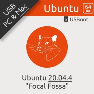 CLÉ USB LINUX UBUNTU 20.04 FOCAL FOSSA 64BIT BOOTABLE DRIVE LIVE & INSTALL - Photo 1/8