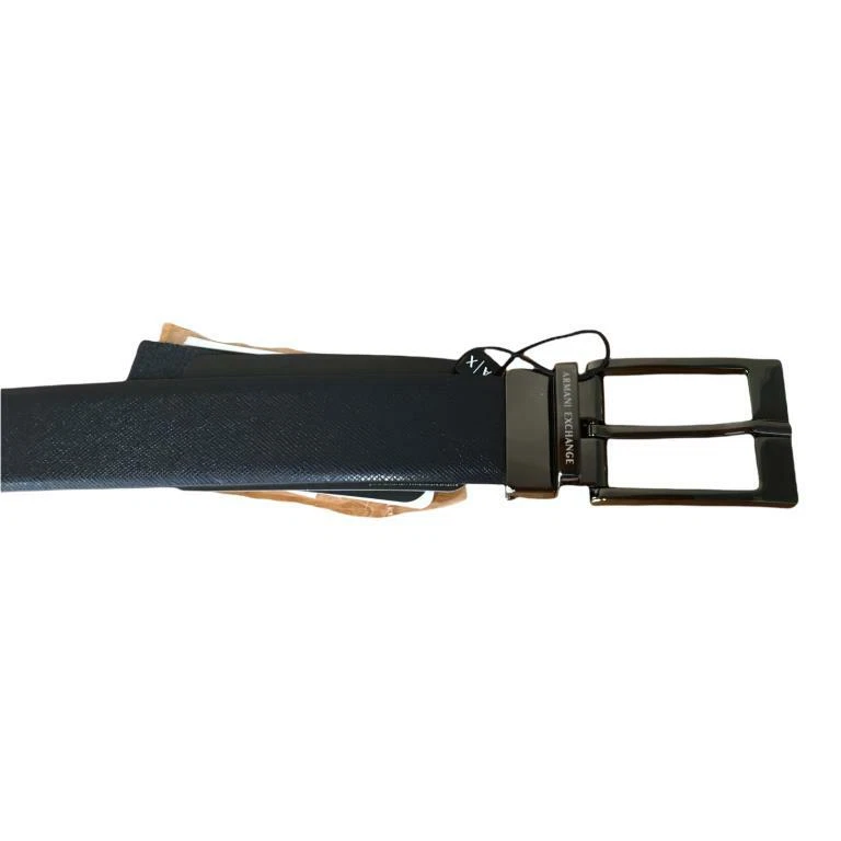 Armani Exchange Cintura reversibile Uomo Pelle saffiano Blu/grigio