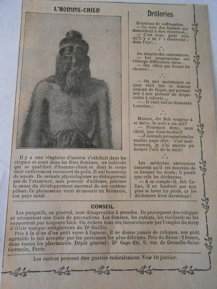 L'Homme Chien Fêtes Foraines Birmanie Image Print 1909 - Photo 1/1