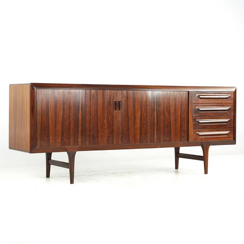 Kofod Larsen Mid Century Rosewood Tambour Door Sideboard Cover