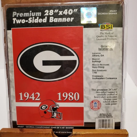 GEORGIA BULLDOGS FOOTBALL 2-TIME NATIONAL CHAMPS Official Premium 28x40 Banner Cover