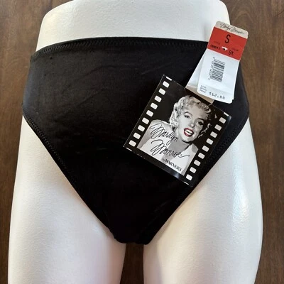 Warners Marilyn Monroe Vintage Second Skin Hi Leg Brief Panty Small Black #08811 - Image 1 of 4
