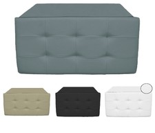 PUFF POUF CONTENITORE ECOPELLE PANCA BAULE IMBOTTITO TRAPUNTATO ELEGANTE 4 COLOR