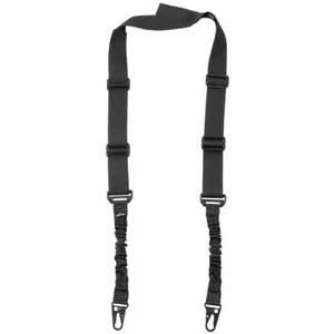 2 Point Tactical Rifle Bungee Sling Strap Adjustable Belt Hunting Black - Picture 1 of 1