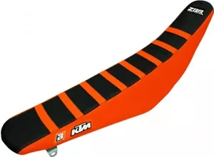 Black/Orange Zebra Gripper Seat Cover Fit KTM 350EXCF 2012 2013 2014 2015 2016 - Picture 1 of 4