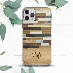 Custom Name Wood Colorful Stripes Case For iPhone X SE 11 12 13 14 15 Pro Max XR - Picture 1 of 1