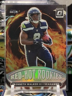 2022 Donruss Optic Kenneth Walker Red Hot Rookies Holo Prizm Seahawks AC 2Z - Image 1 of 2