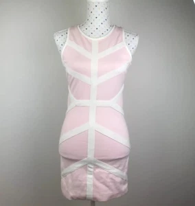 BETTINA LIANO Dress Size 10 Pink Stretch Casual Bodycon Cotton Summer - Picture 1 of 7