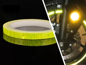 Adesivi Riflettenti Giallo Brillante - 10mm x 8m per Bici e Auto - Foto 1 di 9