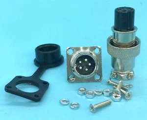 10 sets GX12 5 Pin Metal Cable Connector Aviation plug socket With dust cover - Picture 1 of 4