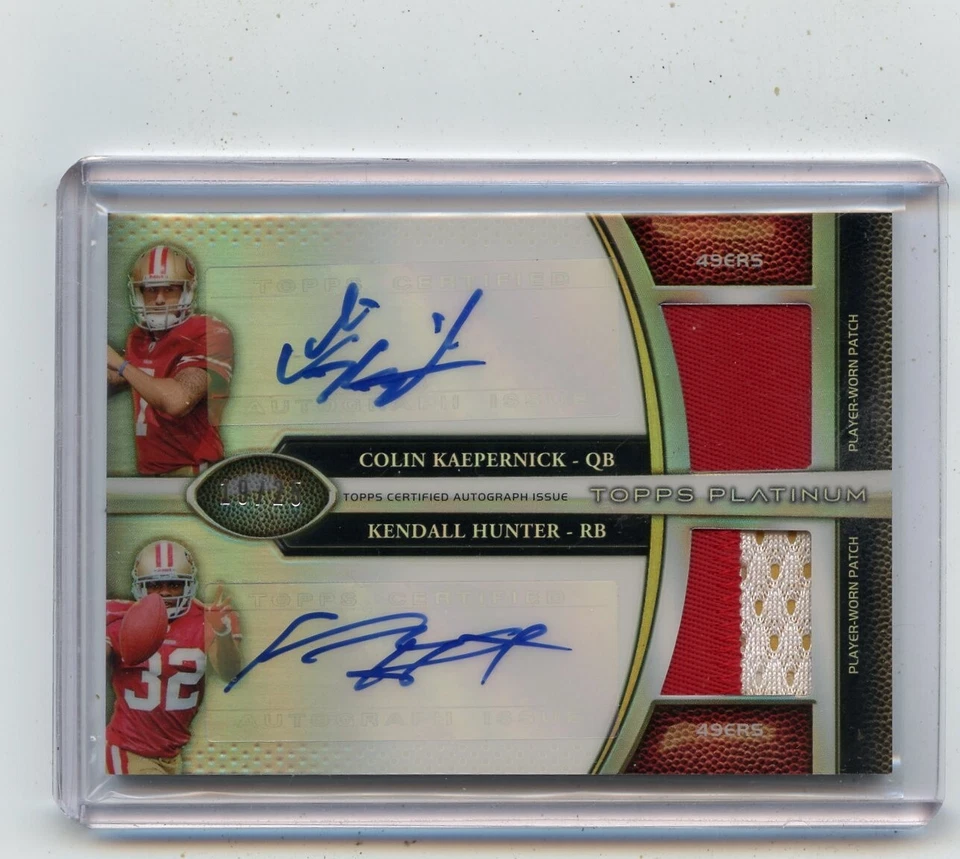 2011 TOPPS PLATINUM # COLIN KAEPERNICK & KENDALL HUNTER AUTOGRAPH PATCH RC 19/25 - Image 1 of 1