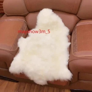Natural Sheepskin QUAD Carpet Ivory Sheep Bedside Real Fur Throw Area Rur Soft - Bild 1 von 10