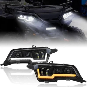 2 PCS LED Headlights Assembly Polaris Sportsman, Head Lights Front Lamps - Picture 1 of 4