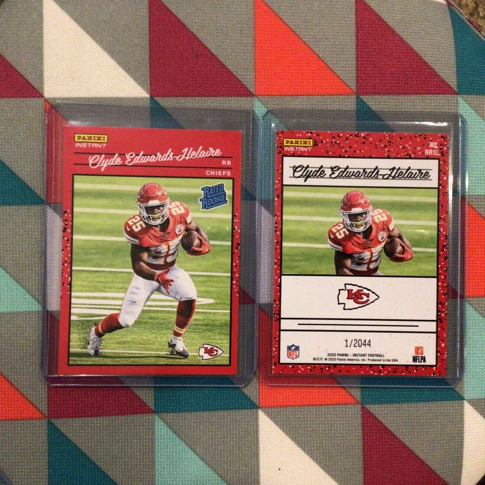 #12 Clyde Edwards-Helaire Chiefs RC 2020 Panini Instant Rated Rookie Retro NFL - Image 1 of 1