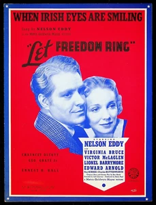 1939 Let Freedom Ring w/ Nelson Eddy "When Irish Eyes Are Smiling" Sheet Music - Picture 1 of 3