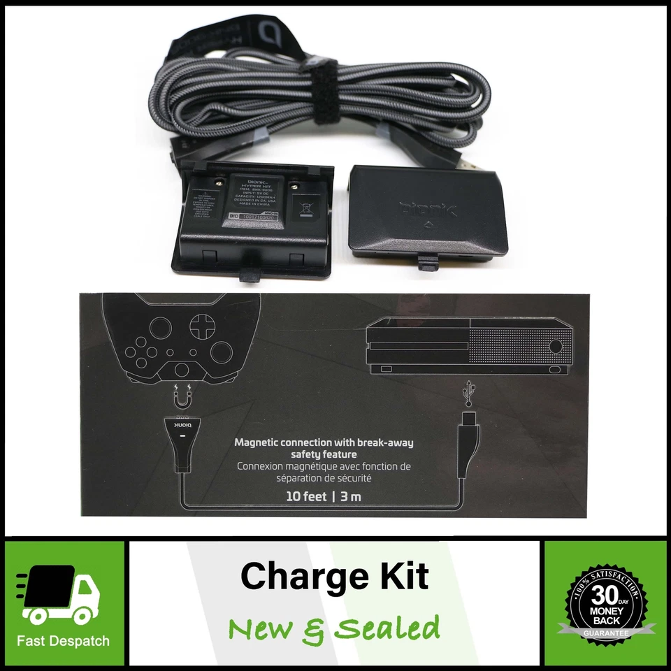 Play & Charge Cable & Rechargeable Batteries For Xbox ONE Controller Model 1697 - Image 1 of 4