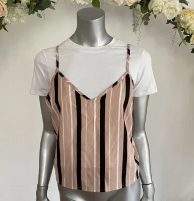 Influence T Shirt Top SET Size 10 12 14 Top Pink Stripe NEW FREEPOST JP75 - Image 1 of 4