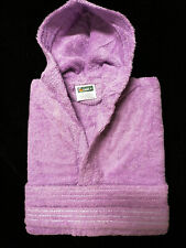 Kids Childrens 100% Cotton Bathrobe Terry Towel Robe Hooded Lilac 7 -9 Years