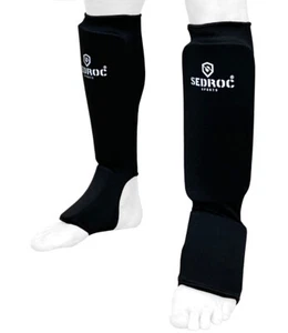 Sedroc Karate Shin Instep Guards MMA Padded Leg Sleeves for Sparring Protection  - Picture 1 of 3