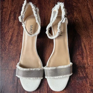 Vaneli Women's Elegant Cream and Tan Sandals - Picture 1 of 5