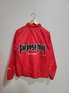 Official 2016 Justin Bieber Purpose Tour All Access Pass Coach Jacket Size S Red - Picture 1 of 3