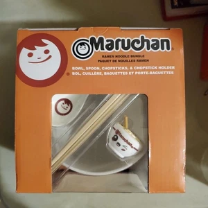 Maruchan Ramen Noodle Bowl Bundle W/ Wooden Chopsticks/Spoon & Chopsticks Holder - Bild 1 von 6