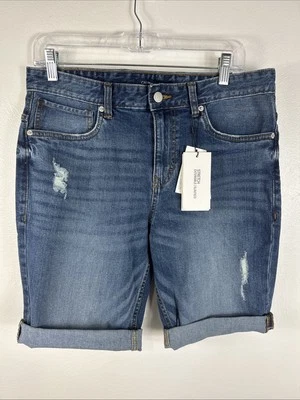 Calvin Klein Women's Plus 20 Bermuda Stretch Denim Shorts Blue NWT - Image 1 of 4