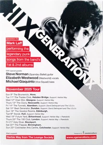Generation X Mark Laff Nov 2025 Tour New Promotional Promo Flyer ( Billy Idol ) - Bild 1 von 1