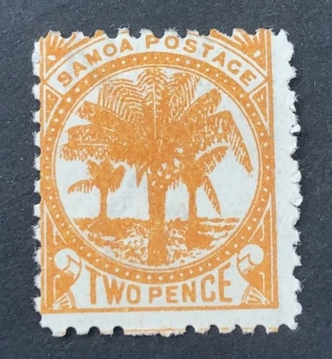 Самоа 1886 пальма 2d оранжевый P11 - новом на петлях (SG 59a) - Изображение 1 из 2