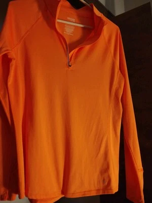 Pullover Danskin 1/4 Cremallera Naranja Semi Ajustado Ligero Poliéster Jogging Talla M Foto 1 de 4