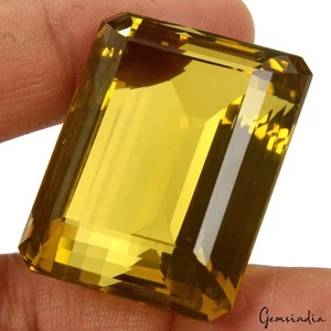 Citrin 183Ct makellos natürlich bester Grüngold Citrin Smaragdschliff riesiger Edelstein - Bild 1 von 8