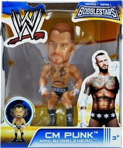 WWE Bobblestars Series 1 CM Punk Figure - Picture 1 of 2