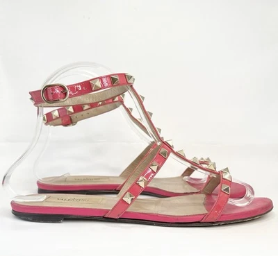 Sandalias Valentino Garavani Rockstud charol oro rosa talla EU 37 7 Foto 1 de 4