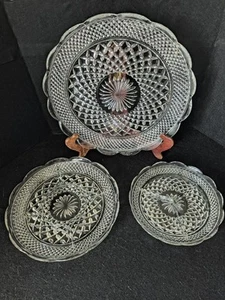 Vintage Anchor Hocking Wexford Serving Pieces- Platter, 3 & 5 Compartment Relish - Picture 1 of 6