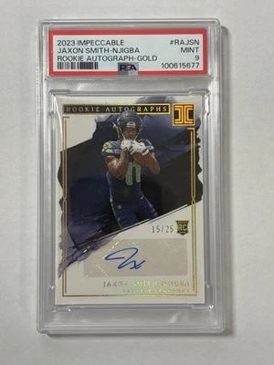 2023 Panini Impeccable Jaxon Smith-Njigba Rookie Auto Gold /25 PSA 9 #RAJSN - Image 1 of 2
