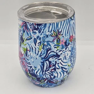 Lilly Pulitzer Lion Around Stiellos Thermo Becher Tasse Deckel Tropical Blue - Bild 1 von 6
