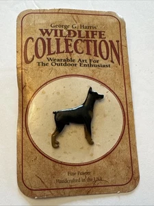 New George G. Harris Wildlife Collection Doberman Pincher Dog Pin Wearable Art - Picture 1 of 3