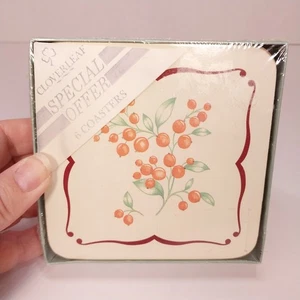 Vintage Cloverleaf Set of 6 Coasters Prom 891 Orchard Fruit Tree United Kingdom - Picture 1 of 6