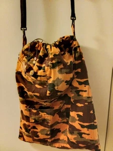 Homemade Drawstring Camouflage Bag Pockets & Zipper On Both Sides. 23"L x 18"W - Picture 1 of 5