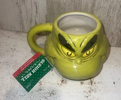 Taza Dr. Seuss El Grinch 3D Cara Esculpida 16oz Novedad Navidad Vacaciones Usada en Excelente Condición Foto 1 de 4