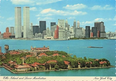 Postcard, Ellis Island, Lower Manhattan, World Trade Center, New York City - Image 1 of 2