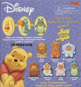 TOMY DISNEY WINNIE THE POOH PEEK-A-POOH SERIES 2 ANIMAL FIGURE DANGLER SET UPICK - Picture 1 of 8