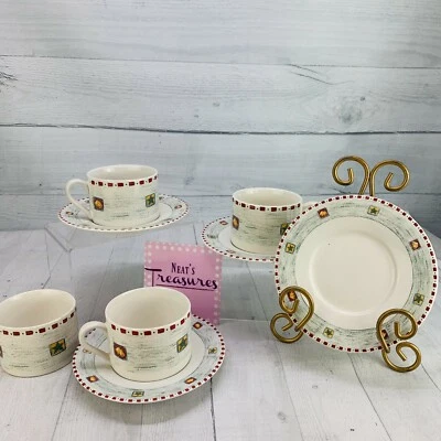 Gibson Designs Muñeco de Nieve Árbol Rojo Bloque Navidad Gres Taza Plana Platillo Set 4  Foto 1 de 4