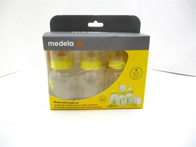 conjunto de frasco de leite materno medela fluxo lento, 0-4 meses, frascos de 5 oz x3 - Imagem 1 de 4