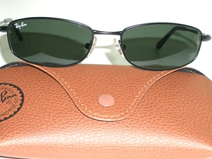 55-18 RAY-BAN RB3198 006 G15 CRISTAL ELEGANTE NEGRO RECTANGULAR FLEX GAFAS DE SOL NUEVAS - Imagen 1 de 10